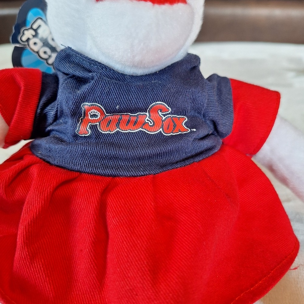 Pawtucket Red Sox Pawsox Mascot "Sox" 7" Beanie Polar Bear Plush MLB Defunct - Picture 2 of 10